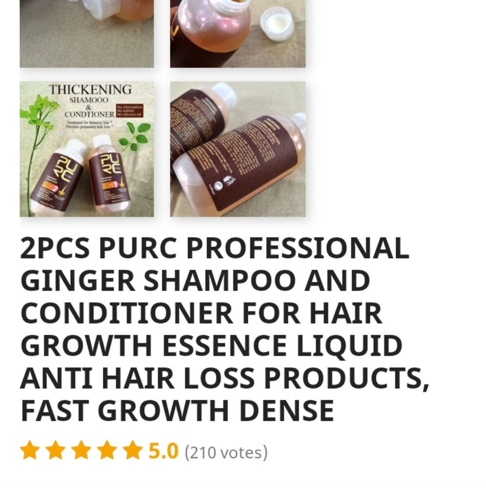 PURC 300ML No Silicone Oil Hair Shampoo+30…